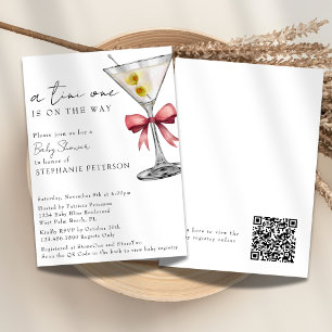 Ein Tini One Einfacher QR-Code Pink Martini Baby S Einladung