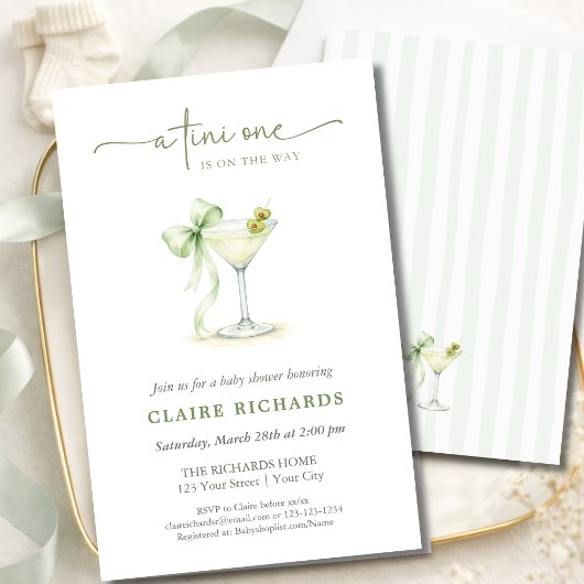 Ein Tini One ist auf dem Weg - Budget-Baby-Party Flyer