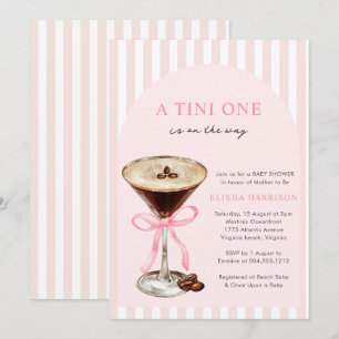 Ein Tini One ist auf dem Weg Mädchen Babyparty Einladung