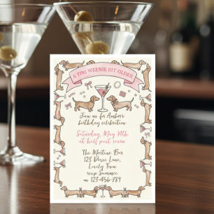 Ein Tini Weenie bisschen älterer Dachshund-Martini Einladung