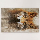 Ein Tintengemälde eines Wolfpuzzles Puzzle (Horizontal)