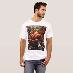 ein Tisch mit Truthahn und vielen anderen Lebensmi T-Shirt