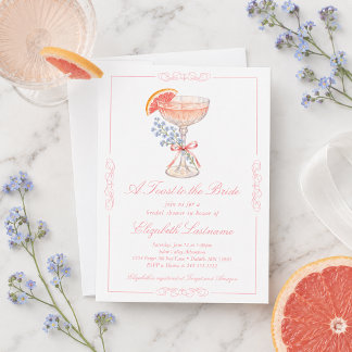 Ein Toast auf die Braut Grapefruit Champagner  Einladung