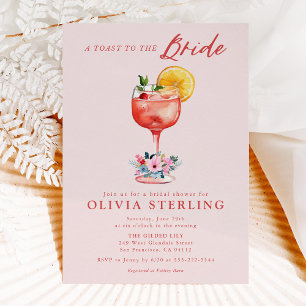 Ein Toast auf die Braut Rosa Brautparty-Einladung Einladung