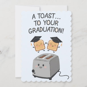 Ein Toast auf Ihren Abschluss Lustige Familie Freu Einladung