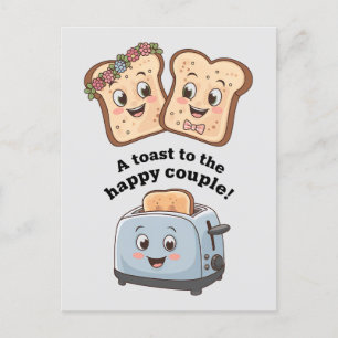 Ein Toast für das glückliche Paar Lustige Hochzeit Postkarte