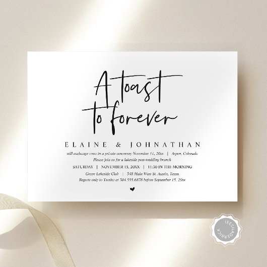 Ein Toast für immer, ein Brunch-Party für Hochzeit Einladung