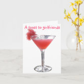 Ein Toast zu den Freundinnen und zur Freundschaft Karte (Gelbe Blume)