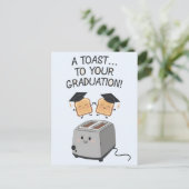 Ein Toast zu Ihrem Abschluss Funny Family Friends Postkarte (Stehend Vorderseite)