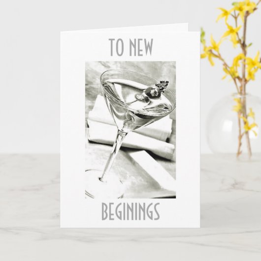 EIN TOAST ZU "NEUEN BEGINN" IN IHREM LEBEN KARTE (Gelbe Blume)