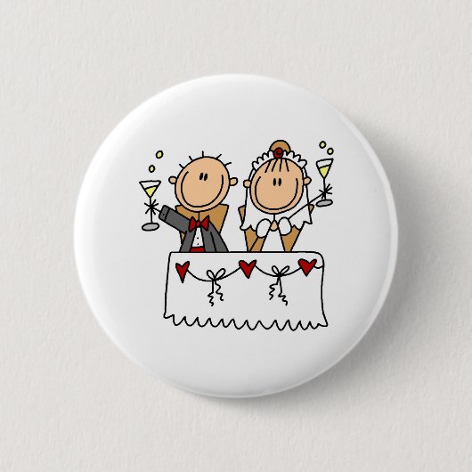 Ein Toast zum Braut-und Bräutigam-Knopf Button (Vorderseite)