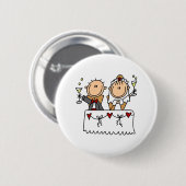 Ein Toast zum Braut-und Bräutigam-Knopf Button (Vorne & Hinten)