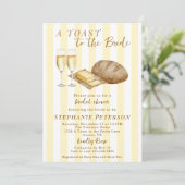 Ein Toast zum Bride Bread & Butter Brautparty Einladung (Stehend Vorderseite)