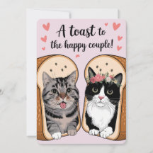 Ein Toast zum glücklichen Paar-Funny Cat Hochzeit