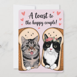 Ein Toast zum glücklichen Paar-Funny Cat Hochzeit Feiertagskarte