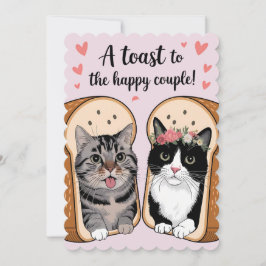 Ein Toast zum glücklichen Paar-Funny Cat Hochzeit Feiertagskarte