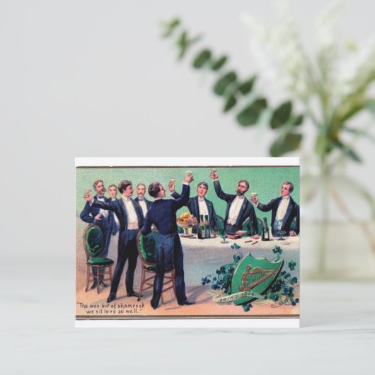 Ein Toast zum Kleeblatt Vintag Postkarte (Stehend Vorderseite)