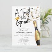 Ein Toast zur Ankündigung der Grad Graduation Part (Stehend Vorderseite)