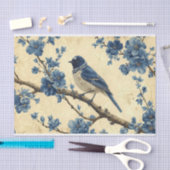 Ein Toile de Jouy Bluebird Seidenpapier (Handwerk)