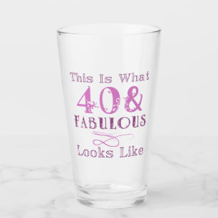Ein toller 40. Geburtstag für sie Glas