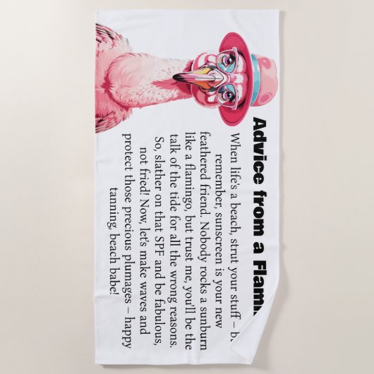 Ein toller Rat von einem Flamingo Strandtuch (Vorderseite)