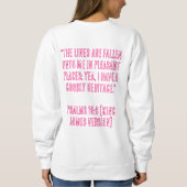 Ein tolles Christliches Einkaufsangebot. Magenta Sweatshirt (Rückseite)