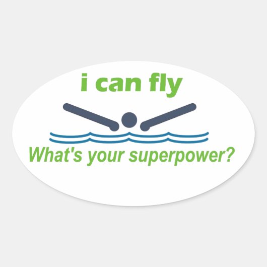 Ein tolles Geschenk für den Schmetterlingsschwimme Ovaler Aufkleber (Vorderseite)