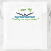 Ein tolles Geschenk für den Schmetterlingsschwimme Ovaler Aufkleber (Tasche)