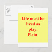Ein tolles Plato-Zitat Postkarte (Vorne/Hinten)
