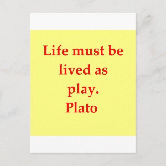 Ein tolles Plato-Zitat Postkarte (Vorderseite)