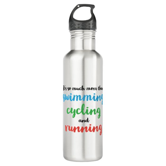 Ein tolles Triathlon Geschenk für Ihren Freund ode Edelstahlflasche (Vorderseite)