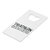 Ein tolles Triathlon-Geschenk für Ihren Freund ode Geldbeutel Flaschenöffner (Vorderseite Schrägansicht)