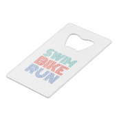 Ein tolles Triathlon-Geschenk für Ihren Freund ode Geldbeutel Flaschenöffner (Rückseite Schrägansicht)