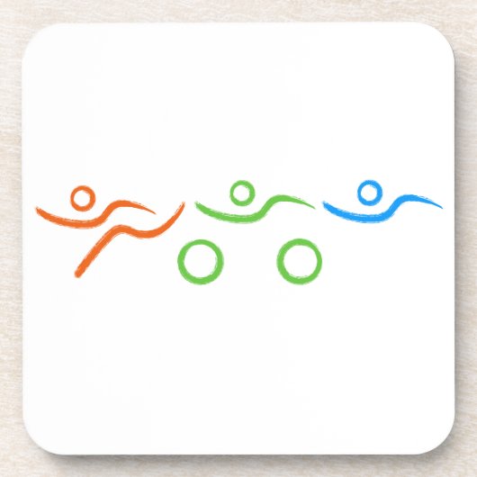 Ein tolles Triathlon-Geschenk für Ihren Freund ode Getränkeuntersetzer (Vorderseite)