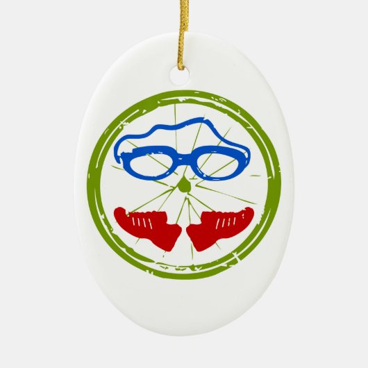 Ein tolles Triathlon-Geschenk für Ihren Freund ode Keramikornament (Vorne)