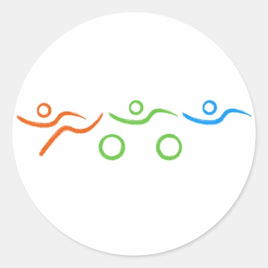 Ein tolles Triathlon-Geschenk für Ihren Freund ode Runder Aufkleber (Vorderseite)