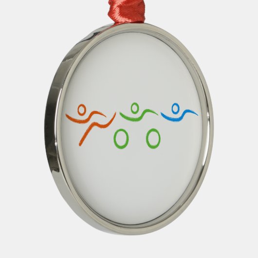 Ein tolles Triathlon-Geschenk für Ihren Freund ode Silbernes Ornament (Rechts)