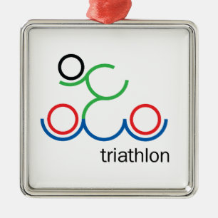 Ein tolles Triathlon-Geschenk für Ihren Freund ode Silbernes Ornament