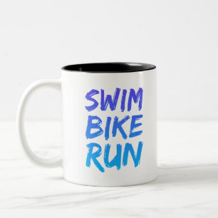 Ein tolles Triathlon-Geschenk für Ihren Freund ode Zweifarbige Tasse