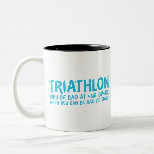 Ein tolles Triathlon-Geschenk für Ihren Freund ode Zweifarbige Tasse (Links)
