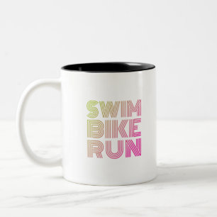 Ein tolles Triathlon-Geschenk für Ihren Freund ode Zweifarbige Tasse