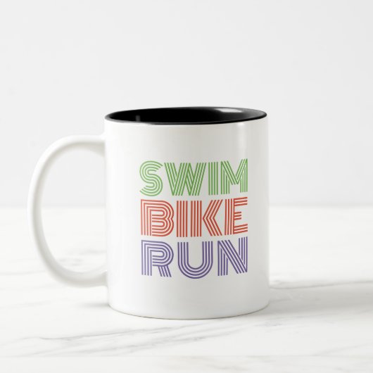 Ein tolles Triathlon-Geschenk für Ihren Freund ode Zweifarbige Tasse (Links)