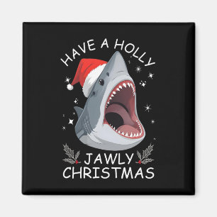 Ein tolles Weihnachten mit Hai und Santa Hut Magnet