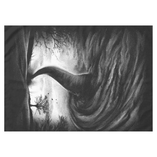 ein Tornado auf einer Straße in realistischem Stil Tischdecke (Vorderseite (Horizontal))