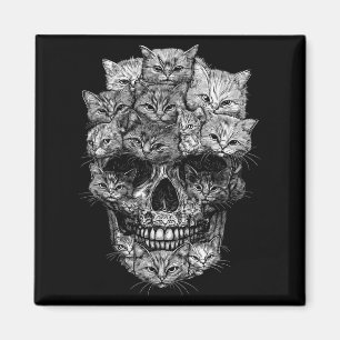 Ein Totenkopf, aber es ist Katzen-Kitty-Skelett Ha Magnet