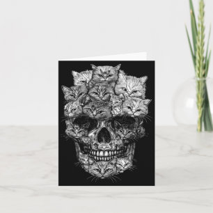 Ein Totenkopf, aber Katzen-Kitty-Skelett Halloween Karte