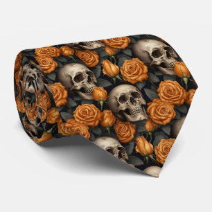 Ein Totenkopf- und Rosen-Serien-Design 11 Krawatte