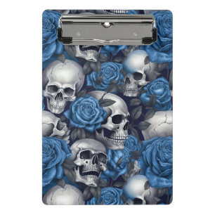 Ein Totenkopf- und Rosen-Serien-Design 12 Mini Klemmbrett