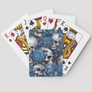 Ein Totenkopf- und Rosen-Serien-Design 12 Spielkarten