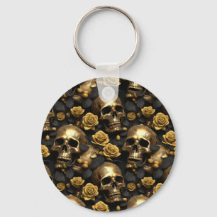 Ein Totenkopf- und Rosen-Serien-Design 8 Schlüsselanhänger
